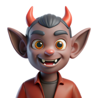 distinctive contemporary A mischievous imp, with pointed ears, NO BACKGROUND with Transparent Background. professional png