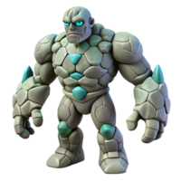 spectacular surreal A powerful golem, made of stone, NO BACKGROUND with Transparent Background. ultra HD png