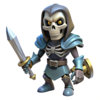 notable creative A menacing skeletal warrior, holding a sword, NO BACKGROUND with Transparent Background. exclusive png