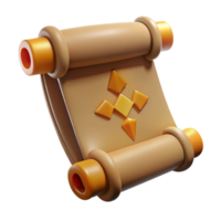 serene harmonious gothic A single, ancient scroll, with cryptic symbols, NO BACKGROUND with Transparent Background. authentic png