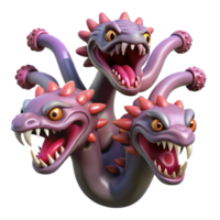 breathtaking victorian A fearsome hydra, with multiple heads, NO BACKGROUND with Transparent Background. original png