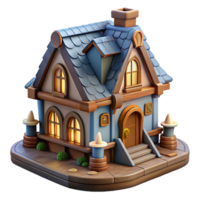 enchanting avant-garde A detailed miniature of a fantasy house, NO BACKGROUND with Transparent Background. precision png