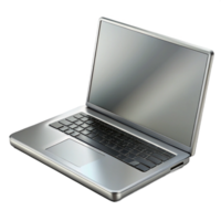 alluring surreal A sleek, silver laptop computer, closed. NO BACKGROUND with Transparent Background. top-tier png