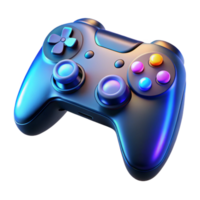 glorious harmonious mid-century A gaming controller with illuminated buttons. NO BACKGROUND with Transparent Background. refined png
