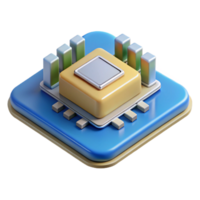 ethereal alluring A microchip on a circuit board. NO BACKGROUND with Transparent Background. 8K png