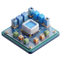 iconico contemporaneo un' computer scheda madre. no sfondo con trasparente sfondo. alto risoluzione png