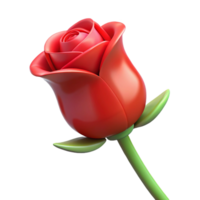 elegant remarkable Single red rose bud NO BACKGROUND with Transparent Background. png