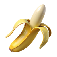 dramatic rare Ripe banana peel partially peeled NO BACKGROUND with Transparent Background. png