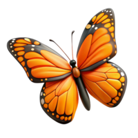 sumptuous artistic Single orange Monarch butterfly wings open NO BACKGROUND with Transparent Background. masterfully captured png