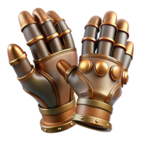 linda gótico steampunk luvas com articulado dedo juntas e cobre chapeamento. não fundo com transparente fundo. autêntico png