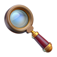 hypnotic acclaimed Steampunk magnifying glass with a brass handle and a magnifying lens. NO BACKGROUND with Transparent Background. png