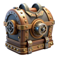 captivating surreal Steampunk chest plate with gears, pipes, and metal plating. NO BACKGROUND with Transparent Background. ultra HD png