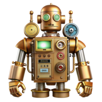 ethereal stunning Steampunk robot schematic with detailed wiring and component labels. NO BACKGROUND with Transparent Background. precision png
