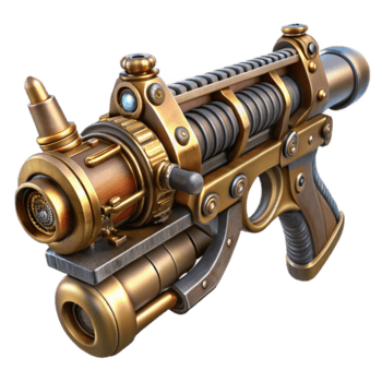 fascinerande impressionist steampunk vapen begrepp konst med detaljerad skisser och anteckningar. Nej bakgrund med transparent bakgrund. hantverkare png