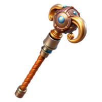 radiant organic Steampunk cane with a hidden blade and intricate carvings. NO BACKGROUND with Transparent Background. precision png