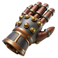 melancholic dramatic Steampunk gauntlet with articulated fingers and a retractable blade. NO BACKGROUND with Transparent Background. elite png