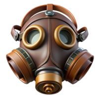 remarkable gothic Steampunk gas mask with filters and a leather strap. NO BACKGROUND with Transparent Background. gallery standard png