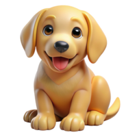 picturesque geometric A playful golden retriever puppy, sitting, tilting head. NO BACKGROUND with Transparent Background. flawless png