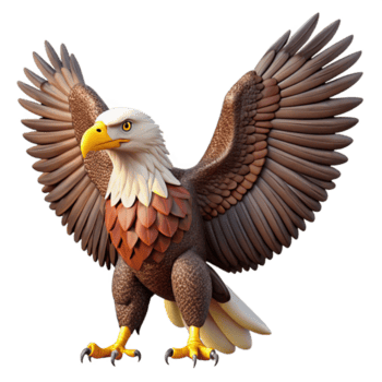 vibrante inigualável uma majestoso Careca águia, asas espalhar, garras estendido. não fundo com transparente fundo. png
