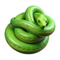 immaculate distinguished A slithering green tree python, coiled. NO BACKGROUND with Transparent Background. png