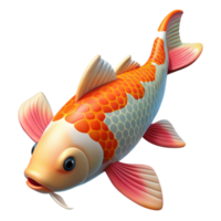 spectacular exceptional A colorful koi fish, swimming. NO BACKGROUND with Transparent Background. png