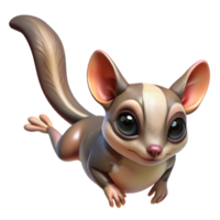 striking mid-century A sugar glider, gliding. NO BACKGROUND with Transparent Background. genuine png