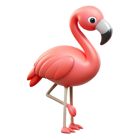 wonderful bohemian A flamingo, standing on one leg. NO BACKGROUND with Transparent Background. masterfully captured png