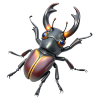 hypnotic organic A stag beetle, mandibles open. NO BACKGROUND with Transparent Background. high resolution png