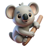 remarkable abstract A koala, clinging to a tree branch. NO BACKGROUND with Transparent Background. flawless png