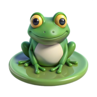 mysterious beautiful A frog, sitting on a lily pad. NO BACKGROUND with Transparent Background. detailed png