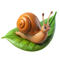 melancholic magnificent A snail, crawling on a leaf. NO BACKGROUND with Transparent Background. top-tier png