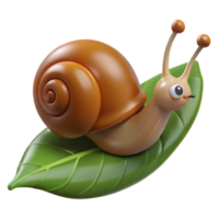 passionate spectacular A snail, crawling on a leaf. NO BACKGROUND with Transparent Background. high resolution png