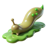 glorious mid-century A slug, leaving a slime trail. NO BACKGROUND with Transparent Background. crisp png