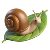 hypnotic iconic A snail, crawling on a leaf. NO BACKGROUND with Transparent Background. png