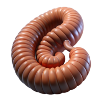 elegant ethereal victorian A millipede, curled up. NO BACKGROUND with Transparent Background. high resolution png