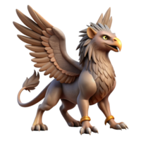 dreamy splendid A majestic griffin, wings spread, talons extended. NO BACKGROUND with Transparent Background. genuine png