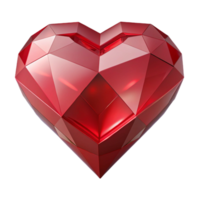 glorious minimalist A single, blood-red ruby, cut in the shape of a heart. NO BACKGROUND with Transparent Background. 4K png