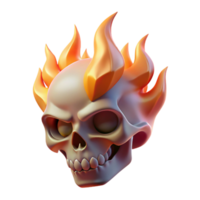 alluring harmonious renaissance A stylized skull, wreathed in ethereal flames. NO BACKGROUND with Transparent Background. elite png
