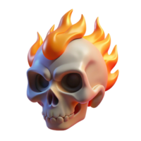 magnificent renaissance A stylized skull, wreathed in ethereal flames. NO BACKGROUND with Transparent Background. original png
