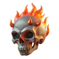 hypnotic intense art deco A stylized skull, wreathed in ethereal flames. NO BACKGROUND with Transparent Background. sharp png