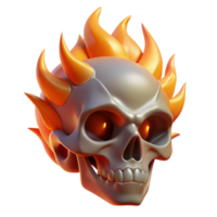 breathtaking energetic elegant A stylized skull, wreathed in ethereal flames. NO BACKGROUND with Transparent Background. high resolution png