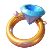 dazzling intense futuristic A magical ring, set with a large, sparkling diamond. NO BACKGROUND with Transparent Background. high quality png
