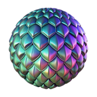 breathtaking dynamic baroque A single, polished dragon scale, iridescent and shimmering. NO BACKGROUND with Transparent Background. handcrafted png
