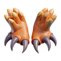 breathtaking mysterious tropical A pair of clawed monster hands, reaching forward. NO BACKGROUND with Transparent Background. refined png