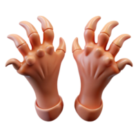 picturesque energetic retro A pair of clawed monster hands, reaching forward. NO BACKGROUND with Transparent Background. masterfully captured png