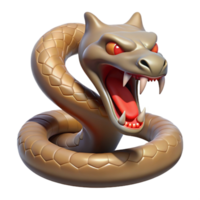 iconic abstract A coiled viper, fangs bared, ready to strike. NO BACKGROUND with Transparent Background. sharp png