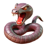 intense impressive A coiled viper, fangs bared, ready to strike. NO BACKGROUND with Transparent Background. high quality png