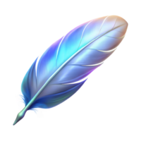 energetic mesmerizing A single, floating feather, glowing with an ethereal light. NO BACKGROUND with Transparent Background. original png