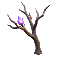 beautiful exceptional A single, withered tree branch, imbued with dark magic. NO BACKGROUND with Transparent Background. png