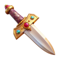 dazzling classic A single, ornate dagger, hilt encrusted with jewels. NO BACKGROUND with Transparent Background. luxury png